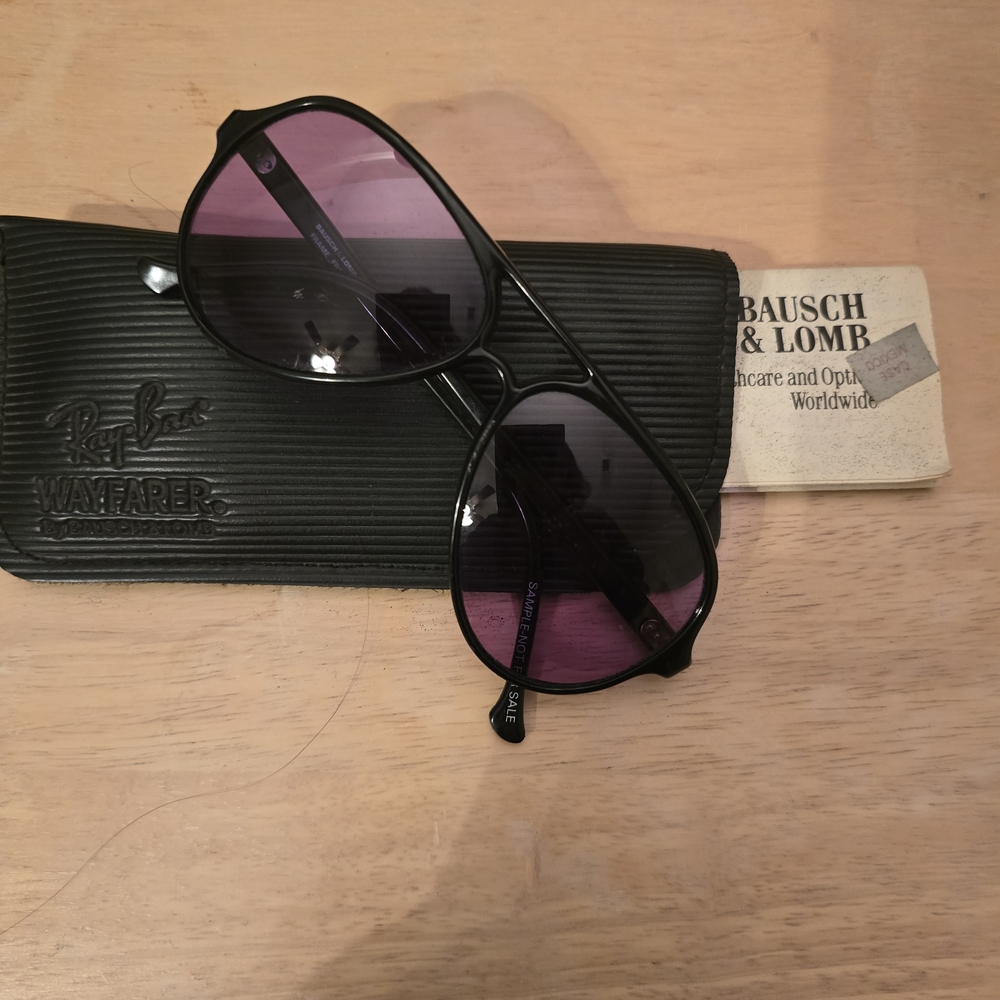 B&L-Ray-Ban Vintage Sample Aviator Sunglasses with Purple Lenses